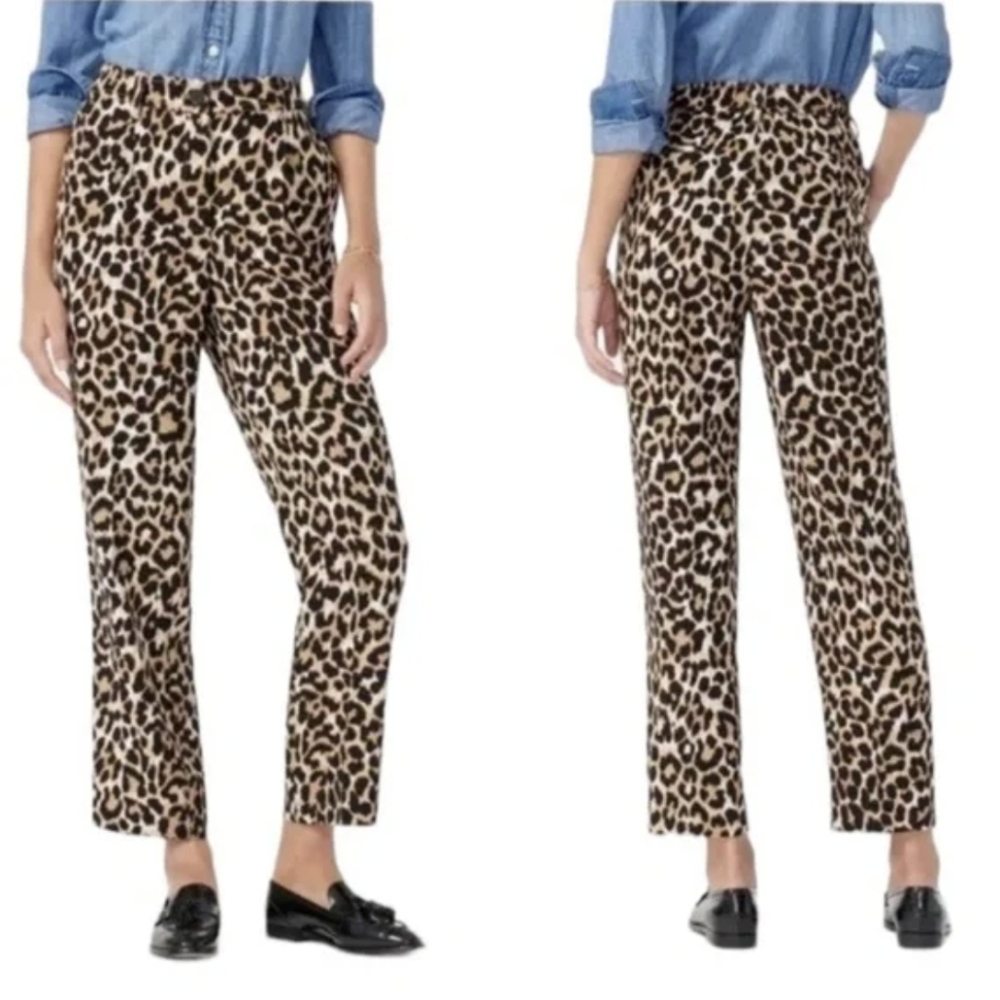 J. Crew Leopard Print Straight Leg Pants